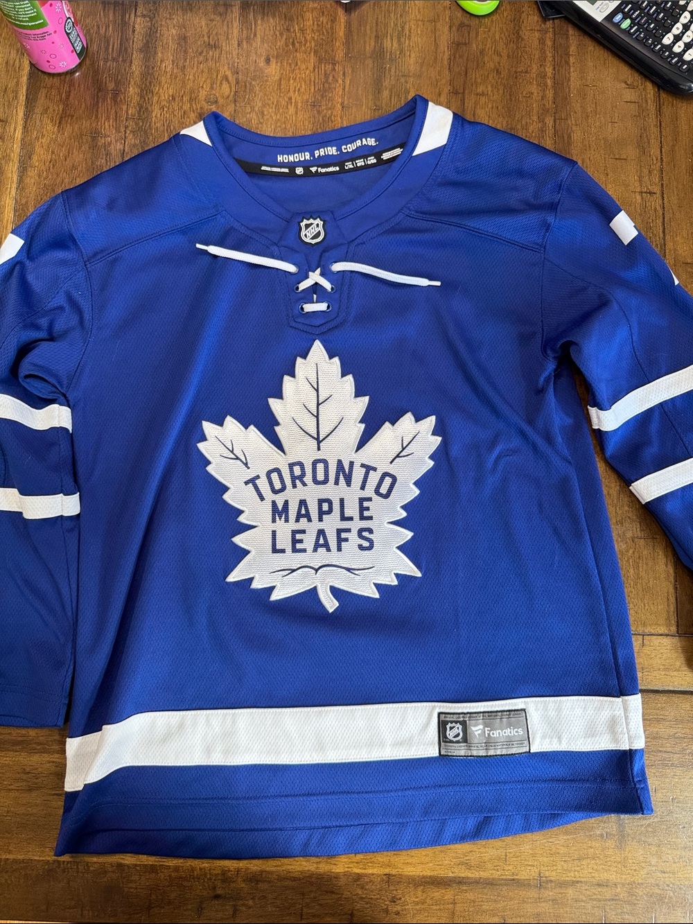 Fanatics Blue Toronto Maple Leafs youth Hockey Jersey with White Crest